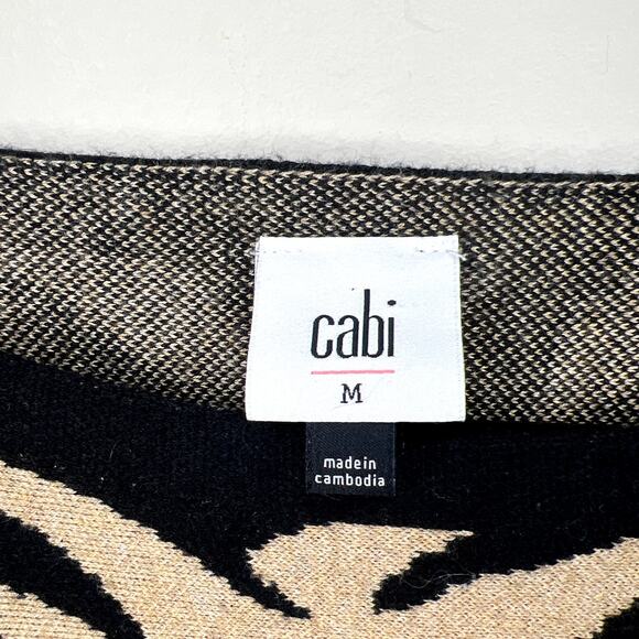 CAbi Dani Pullover Sweater Zebra Dazzle Stripe Brown/Black Medium Animal Print - Picture 3 of 10